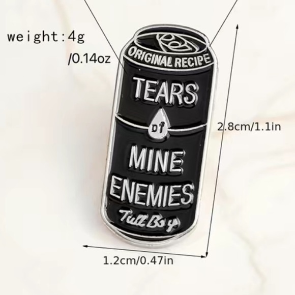 (3/$15) Tears of Mine Enemies Enamel Pin - Picture 4 of 4